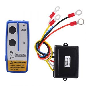 Kit de T&eacute;l&eacute;commande de Treuil sans Fil, Kit de Commutateur de T&eacute;l&eacute;commande sans Fil de Treuil Universel avec R&eacute;cepteur 12V 24V pour Camion ATV SUV (Bleu) (Dweekiy, neuf)