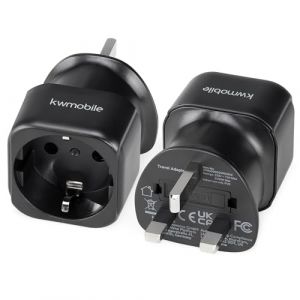kwmobile Adaptateur Voyage - Lot 2X Adaptateur Prise Schuko EU Type C et F vers Prise UK Type G - Adaptateur France vers UK Prise Francaise vers Anglaise Irlande Canada Singapour (SX-Commerce, neuf)