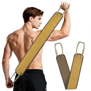 Beugo Gommage du Dos pour la Douche, Gant de Toilette Exfoliant Double Face avec Poign&eacute;es Sangle de Bain Exfoliant pour le Dos Homme et Femme pour un Nettoyage en Profondeur, Jaune Gingembre (Beugo, neuf)