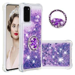 IMEIKONST Coque pour Samsung Galaxy S20 &Eacute;tui avec Support, Paillette Strass Liquide Brillants Diamant Transparente Antichoc TPU Silicone Bumper Housse pour Samsung S20. Love Purple YBZ (IMEIKONST, neuf)