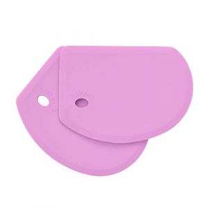 Lot de 2 Corne Patisserie Silicone Flexible, Grand (15.2×10.9CM) Coupe-pâte à Pâtisserie Antiadhésif Coupe Pate de Qualité Alimentaire pour la Cuisson du Pain Faisant/Pizza/Levain, Violet (Kitchen making, neuf)