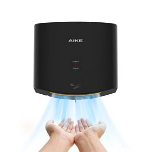 AIKE Sèche-Mains 10 Secondes pour sécher, Sèche-Mains électrique à économie d'énergie Automatique à Grande Vitesse, Sèche-Mains Commercial pour Salle de Bain et Toilettes AK2630S 1400W Noir (AIKEDirect, neuf)