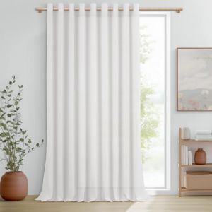 MRTREES 1 Pièce Rideaux Voilage Blanc en Lin Semi-Transparent Grande Largeur 300x240cm Voilages Intérieurs Rideau Voile à Oeillets pour Porte Fenetre Salon Chambre Cuisine Salle a Manger (MRTREES HOME, neuf)