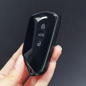 2 Pièces - Coque Clé, Étui Clés Adapté pour VW Golf 8 MK8 GTE GTI ID.3 ID.4 Seat Leon MK4 Tarraco Ateca, Couvre Clef Cache Cle Voiture Telécommande, Coque Smart Key (Noir Transparent) (guangzhoushuangfengmaoyiyouxiangongsi, neuf)