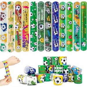 12 Pcs Slap Bracelets, Bracelet de football pour Enfant, Football Slap Bracelets &agrave; Claquer, pour Enfants Anniversaire Remplisseurs Cadeau Parti Favors Filles Gar&ccedil;ons (Rfervgauk, neuf)