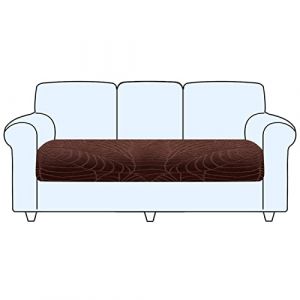 SHUOJIA Housse De Coussin De Canapé, Housse De Coussin Extensible, Housse Coussin D'assise Antidérapant, Housse De Protection pour Meubles Seat for Pets & Kids (Brown,Large-3-Seater) (SHUOJIA, neuf)