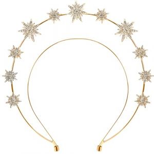 Diad&egrave;me &Eacute;toile Strass Dor&eacute;,Double Couche Bandeau Couronne Halo &Eacute;toile,Carnaval Bandeau &Eacute;toiles,Casque de D&eacute;esse Couronne de Mariage Accessoires pour Cheveux pour Femmes Filles (OE Direct, neuf)
