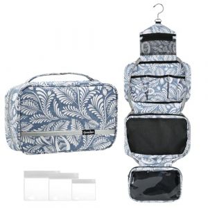 homchen Trousse de toilette &agrave; suspendre - Kit de voyage pour homme et femme, Trousse de toilette de grande capacit&eacute; am&eacute;lior&eacute;e avec 4 compartiments, Trousse de maquillage pliable de taille compacte (Homchen FR, neuf)