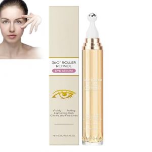 Crème contour des yeux au rétinol, crème raffermissante pour les yeux, anti-cernes et anti-poches, applicateur roll-on, éclaircissante et hydratante, réduit les poches et ridules sous les yeux. (1pcs) (henanningmeng, neuf)