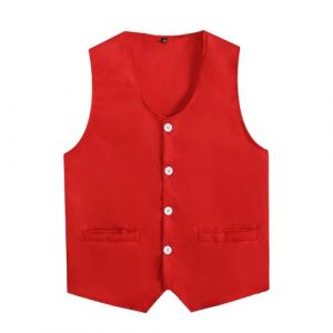 Freebily Gilet Costume d'honneur Gar&ccedil;on Enfant Fille Gilet C&eacute;r&eacute;monie Soir&eacute;e Formel Veste D&eacute;contract&eacute; sans Manches Sportwear Rouge 7-8 Ans (MissPretty, neuf)