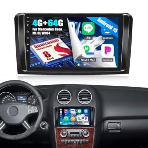 4G+64G/8 C&oelig;urs Qualcomm Android 15 Autoradio pour Mercedes Benz ML GL W164 ML350 ML500 GL320 X164 ML280 avec CarPlay Android Auto sans Fil, 9&ldquo; &Eacute;cran Tactile avec GPS WiFi BT FM/RDS DSP EQ SWC Cam&eacute;ra (Liuhuzhekeji, neuf)
