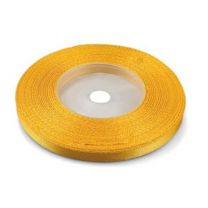 Netuno 1x ruban de satin jaune foncé 6 mm x 32 m rouleaux de ruban satin ruban décoratif ruban tissu ruban de décoration ruban satin pour emballages cadeaux bricolage mariage anniversaires artisanat (netuno, neuf)