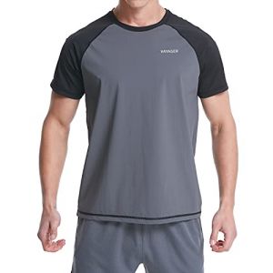 VAYAGER Hauts de Bain Anti-UV UPF 50+ Manches Courtes pour Hommes, séchage Rapide, Coupe décontractée, Surf (VAYAGER SPORTS, neuf)