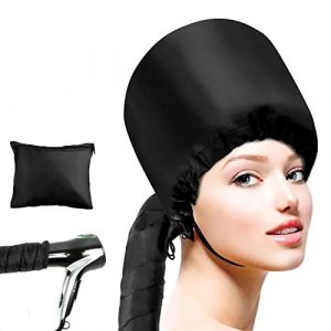 SZHS Bonnet de s&egrave;che-cheveux de style casque, bonnet de s&egrave;che-cheveux &agrave; porter universellement, avec capuchon &eacute;lastique r&eacute;glable, adapt&eacute; aux coiffures pour femmes et filles (noir) (SZHS Store, neuf)