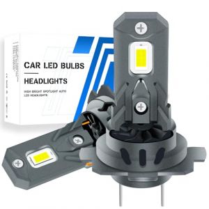 NHHEO Ampoule H7 LED 180W 20000LM 6000K Xenon Blanc 1:1 Mini Taille Ampoule de Phare Ext&eacute;rieur de Voiture Canbus Sans Erreur avec Ventilateur Super Lumineux IP68 Etanche &agrave; l'eau Plug and Play 12V 2Pcs (yifengshun, neuf)