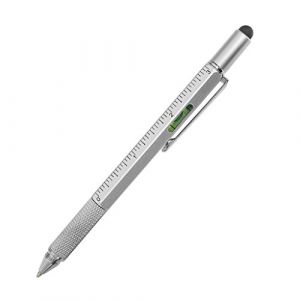Balvi Stylo multifonction The Architect Couleur argent Stylo, r&egrave;gle, niveau, stylet, tournevis Alumin (Balvi, neuf)