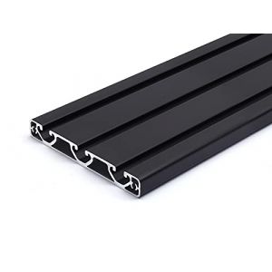 Profil&eacute; en aluminium noir, 16 x 120E, type I, rainure 8 (ultra l&eacute;ger), profil en aluminium 16 x 120, profil en aluminium 16 x 120, profil de montage 500 mm. (dold-mechatronik, neuf)