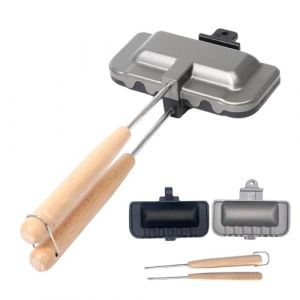 Teksome Poêle à sandwich, poêle à sandwich double f – Mac à sandwich pour petit déjeuner, grille-pain amovible pour hot-dog pour crêpes, toasts, omelettes de légumes (tangzkc, neuf)