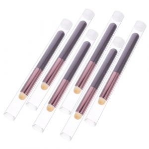 EPIGEIST Lot De 6 &Eacute;ponges Applicatrices De Maquillage Double Usage Taille Petite T&ecirc;te Champignon Manche Confortable Pour Visage Usage Poudre Et Liquide Portable &Eacute;tui Anti-poussi&egrave;re (Laimmde, neuf)