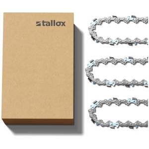 Tallox Lot de 3 Chaînes d'Élagueuse sur Perche pour Guide-Chaîne de 10" 25 cm, 40 Maillons d'Entraînement, Faible Rebond, Compatibles avec Black & Decker PS7525, Ryobi, Ferrex, Primaster et autres (HighTechCOM, neuf)