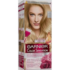 Garnier Color Sensation 8.0 Lot de 2 teintures capillaires Blond clair Permanent jusqu'&agrave; 100 % de couverture des cheveux gris, longue dur&eacute;e, avec brillance miroir (Nikilko2017, neuf)