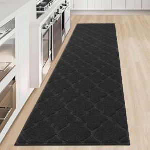 COSY HOMEER Tapis de Cuisine Long, 50 x 200 cm Tapis Cuisine Devant &Eacute;vier Antid&eacute;rapant, Absorbants et R&eacute;sistants &agrave; la Salet&eacute;, Lavables en Machine, pour Cuisine et Entr&eacute;e, Noir (COSY HOMEER, neuf)
