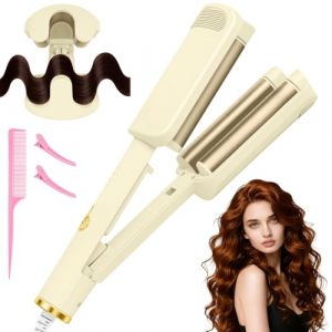 LOPHE 32mm Cheveux Wavy Fer &agrave; Boucler, Fers &agrave; Onduler French Waves avec 4 Temp&eacute;ratures R&eacute;glables, Cheveux Wavy Fer &agrave; Boucler pour Cheveux Longs Courts, Convient aux D&eacute;butants, Anti-Br&ucirc;lure, Abricot (Botoo, neuf)