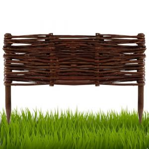 Floranica Bordures de Parterre en Saule 1 pièce 20 cm x 40 cm Clôture en Bois de Osier pour Bordure Plate-Bande Palissade Bordures de Fleurs Décoratives Panneau en Saule (Pemicont, neuf)