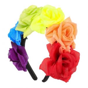 OATIPHO 1 Pi&egrave;ce Couronne De Mari&eacute;e Bandeau &Eacute;l&eacute;gant Mariage Fleur Coiffe Mari&eacute;e Fleurs Fleur Bandeau Mode Roses Nou&eacute;es Mme Couronne Couronne De Cheveux Filles Rose Color&eacute; Polyester (Tsun Ki-sung, neuf)