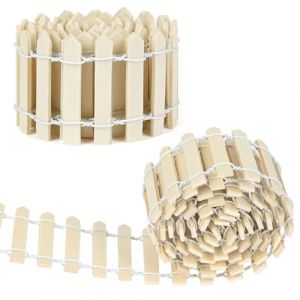 Aolso Clôture de Jardin en Bois Blanc, 2PCS 90x5 cm Miniature Accessoires Le Bricolage et la Décoration de Mini Jardin, Clôture Miniature en Bois pour Sapin de Noel, Maison de Poupée(Naturelle) (YIJIABAI, neuf)