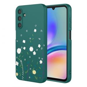 ILING Coque pour Samsung Galaxy A05S, Très Mince Élégante Fleurs Vignes ou Panda Mignons Design Housse, Souple Silicone Liquide TPU Bumper Antichoc Mat Femme Étui, Vert A92 (Wanten, neuf)