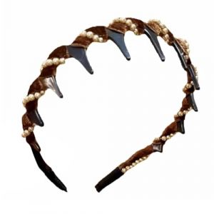 G&eacute;n&eacute;rique - Serre-t&ecirc;te de mari&eacute;e tendance - Cr&eacute;oles avec strass - Accessoire de cheveux - T&ecirc;te de mort - Large bandeau de perles brillant pour femme et fille (MXNAgro, neuf)