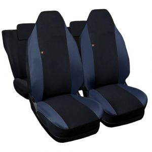 Rebeca Shop® Housses de siège auto compatibles pour Twingo avec sièges arrière divisés, lot de 6, différentes couleurs (noir/bleu, pour Twingo 1/2a série NO Logo) (Rebecashop, neuf)