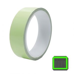 Sylkeov Ruban Autocollant Fluorescent Vert Lumineux 10 m x 25 mm, Bande Adh&eacute;sive &Eacute;tanche Phosphorescente pour Escaliers, Murs, Marches et Panneaux de Sortie, R&eacute;utilisable et Flexible (DeJiaoAoKanShu, neuf)