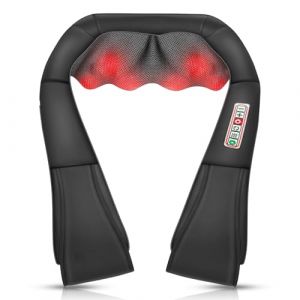 Masseur Cervical Massage Dos et Cou Épaules avec Chauffage,3D Rotation Appareil de Massage Shiatsu Électrique ur Massager Nuque Cervicales Epaule,Cadeaux pour Meres Papa Femme Homme (Euyeahus, neuf)