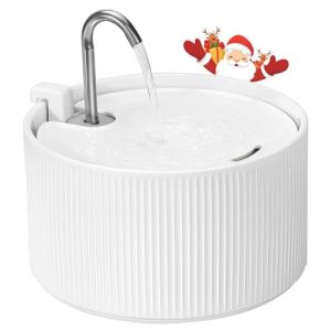 Fontaine pour chat en c&eacute;ramique : VinDox 2,5 l Fontaine &agrave; eau pour chat en c&eacute;ramique, distributeur d'eau silencieux pour animaux de compagnie, filtre pour eau propre design simple, cuisson &agrave; haute (ProPetmo, neuf)