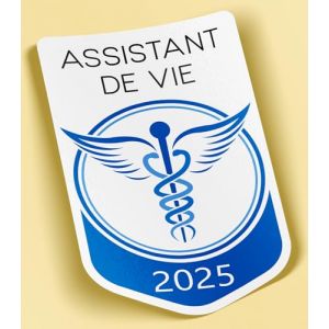 SC ® - Sticker/Autocollant - Vignette Caducée 2025 - Assistant de Vie - Type de Pose Vitrophanie* (S'applique sur Le Pare-Brise à l'intérieur du véhicule) (S-C, neuf)
