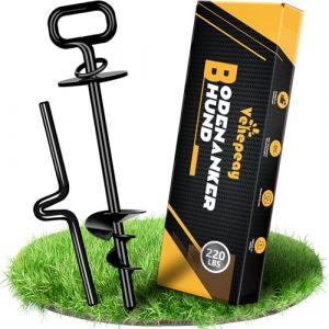 Piquet de Rotation Professionnel pour Chien jusqu'à 220LBS, 12mm Piquet pour Chien Système Antirouille,Ancrage Sol Dur Chien avec Rotation à 360°，Matériel de Camping pour Chien (Lilochi, neuf)