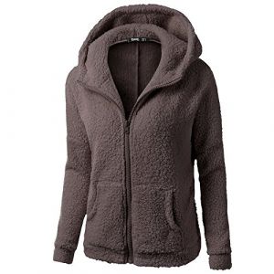 Vetement Femme Hiver Veste Polaire à Capuche Zippé à Manche Longue Pull Avce Poche Manteau Chic Et Elegant Chaud Sweat Pas Cher Hoodie Y2K, Polaire Veste Femme, Sweat à Capuche Chaud Laine Zippé Tops (⭐⭐⭐⭐⭐5.0 Zhiyao, neuf)
