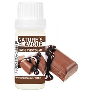 ALPHAPOWER FOOD Arôme alimentaire naturel chocolat suisse I liquide - gouttes aromatisantes et édulcorant sans sucre, 1x10ml goût délicieux, vegan liquid sweetener Flavour Drops, Flavdrops (ALPHAPOWER FOOD, neuf)