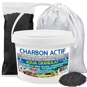 HYDROPLANETE Charbon Actif pour Aquarium, Vendu en Sachet de 500g 1kg 2kg / Seau de 5kg 10kg / Sac de 25kg - Granulat Haute Puret&eacute; Purification Filtration de l'eau (2 kg) (HYDROPLANETE, neuf)