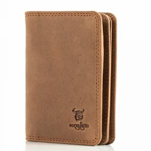 MATADOR Porte-Carte Homme Cuir #Porto avec &eacute;l&eacute;gante Bo&icirc;te Cadeau, Luxe Etui Anti RFID, Portefeuilles et Porte-Cartes Homme avec de Nombreux Compartiments &agrave; Cartes en Marron Clair (MATADOR LEDER "The German Brand", neuf)