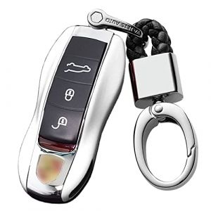 KUNIO Coque de clé Compatible avec Porsche 718 911 Carrera 918 Spyder Boxster 981 Cayenne 92A Cayman 981 pour Macan pour Panamera 970 Coque ABS Porte-clés de Voiture Blanc (KUNIO, neuf)