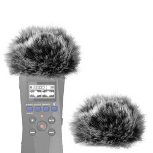 Geekria for Creators Lot de 2 pare-brises en fourrure compatibles avec enregistreur ZOOM H1 Essential, micro DeadCat, Windbuster, housse en peluche, enregistreur numérique portable (gris) (GeekriaDirectEU, neuf)