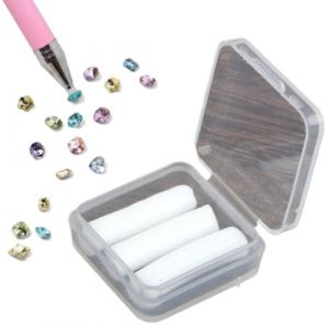 Stylo de cire rechargeable automatique, stylet Diamond Art, crayon de cire pour strass, stylo Wa-x rechargeable pour nail art, loisirs cr&eacute;atifs et projets d'ongles (recharges de cire blanche) (yunchengshiyanhuqubinchengdianzishangwuyouxiangongsi, neuf)