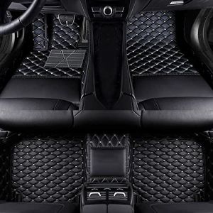 Jialuode Tapis de Sol Voiture Personnalisé pour 99% Voitures, Cuir résistant à l'eau et antidérapant Tous Les Temps, Protection complète du Texte et des Images personnalisés(Noir Beige) (Gelingsi, neuf)