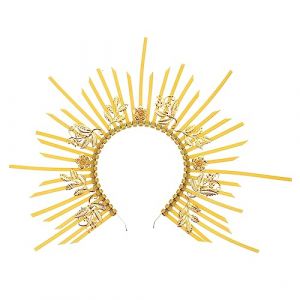 MOTHNUR Bandeau Halo de Notre-Dame hair band hair charms casque de déesse pour femme casque gothique Diadèmes cerceau de cheveux gothique cerceau de cheveux de mascarade Plastique Yellow (Huajiay, neuf)