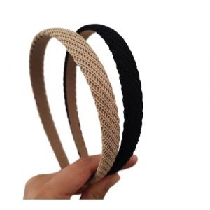 Lot de 2 bandeaux en tricot noir r&eacute;tro europ&eacute;en et am&eacute;ricain pour femmes et filles - Accessoires pour cheveux cor&eacute;ens (kaki noir) (WANGJZNB, neuf)