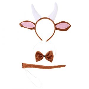 HAPINARY 3 Ensembles Bandeau Corne De Chèvre Déguisement Girafe Adulte Zoo Accessoires Déguisement D'animaux Queue De Diable Cosplay Oreilles De Chèvre Bandeau Oreilles De Chiot Arc Chiffon (Gan Gardner, neuf)