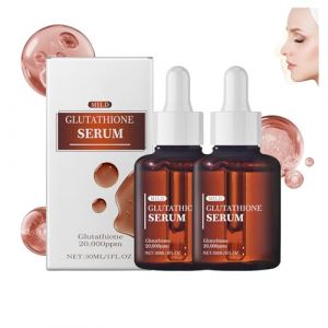 Sérum au glutathion avec 20 000 ppm de glutathion, améliore l'éclat, formulé avec de la niacinamide, sérum hydratant pour le visage, réduit les ridules, pour taches brunes la pigmentation (2PCS) (SKZKK, neuf)